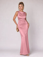 Virella | Sleeveless Boat Neck Fitted Maxi Dress