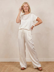 Shiloh | Short Sleeve Drawstring Waist Pants Set
