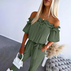 Mia – Romantic Ruffle Off-Shoulder Jumpsuit