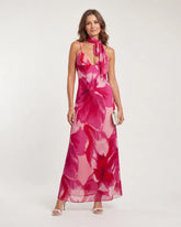 Najem | Watercolor Print Sleeveless Deep V Midi Dress