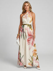 Hester | Soft Halter Flowing Skirt Maxi Dress