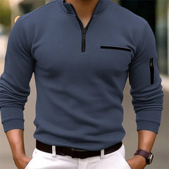 Mason – Zip Detail Ribbed Long Sleeve Top