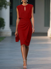 Elle – Elegant Ruched Cocktail Dress