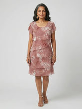 Aria | Soft Motif Tier Knee Length Dress