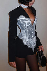 Blair – Lace Corset Blazer Mini Dress