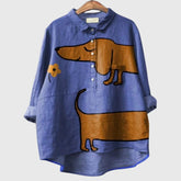 TESSA – PLAYFUL DOG PRINT SHIRT