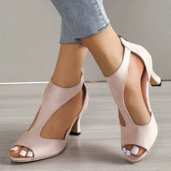 Bella - Chic Back Zipper Stiletto Sandals
