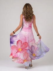 Nemen | Watercolor Flower Sleeveless Flowing Midi Dress