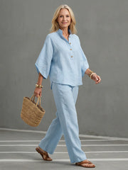 Amity | Button Front Relaxed Tunic Trouser Set