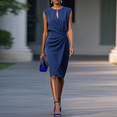 Maeve – Elegant Draped Knee-Length Dress