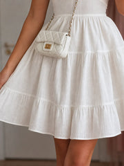 Amake | Spaghetti Strap Gathered Bodice Mini Dress