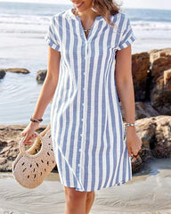 Miranda – Breeze Stripe Shirt Dress