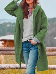 Janice - Cozy Hooded Tweed Coat