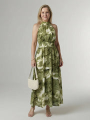 Sylin | Gathered Halter Midi Dress