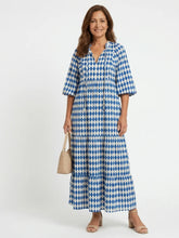 Elodie | Diamond Print Tiered Midi Dress