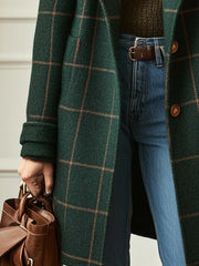 Adrianna – Elegant Plaid Long Coat