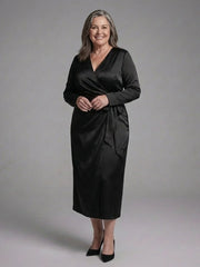 Alouette | Long Sleeve Wrap Tie Midi Dress
