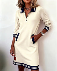 Natalie – Sport Chic Zip Collar Dress