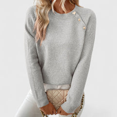 Eloise – Elegant Button Detail Knit Sweater
