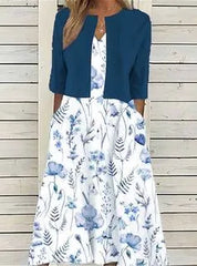 Madison – Elegant Blossom Midi Dress Set