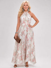 Guinevere | Floral Print Flowing Skirt Midi Dress