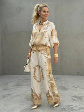 Indie | Zip Front Blouson Top Printed Two Piece Set