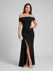 Vionelle | Off Shoulder High Side Slit Maxi Dress