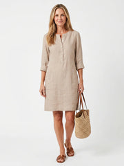 Rosalind | Button Front Sleeve Knee Length Dress