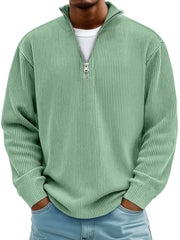 Jason – Relaxed Half-Zip Ribbed Sweater