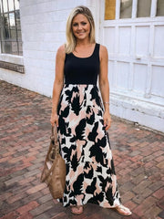 Zéphira | Sleeveless Scoop Neck Printed Maxi Dress