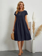 Lillian | Short Sleeve Knee Length Pocket Dress