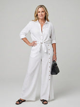 Maddelina | Long Sleeve Tie Front Top And Wide Leg Pants Set