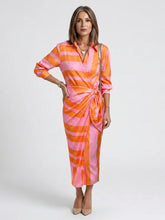 Nadine | Long Sleeve Printed Midi Wrap Dress