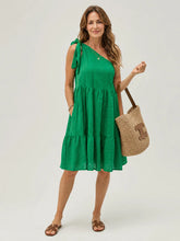 Zema | One Shoulder Bow Detail Knee Length Dress