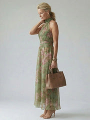 Mirelle | Gathered Halter Midi Dress
