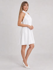 Avelen | Halter Neck Pearl Detail Mini Dress