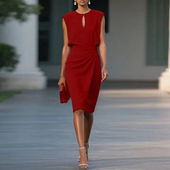 Maeve – Elegant Draped Knee-Length Dress