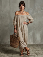 Euphemia | Striped Pattern Off Shoulder Maxi Dress