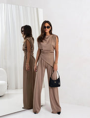 Cassie – Chic Draped Wide-Leg Jumpsuit
