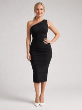 Cemol | One Shoulder Soft Ruched Detail Midi Dress