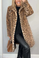 Sabrina – Luxe Leopard Faux Fur Coat