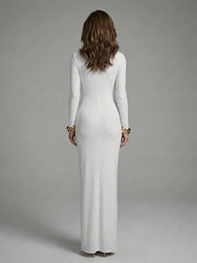 Jessamine | Long Sleeve Cutout High Neck Maxi Dress