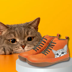 Kelly – Playful Cat High-Top Sneakers