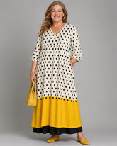 Marimana | Polka Dot Color Block Everyday Midi Dress