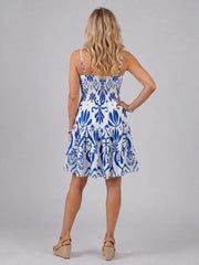 Cogent | Spaghetti Strap Smocked Bodice Knee Length Dress