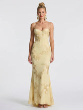Pax | Embroidered Strap Fitted Maxi Dress