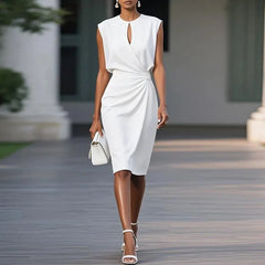 Maeve – Elegant Draped Knee-Length Dress