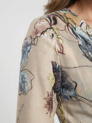 Margaret | Three Quarter Sleeve Floral Maxi Wrap Dress