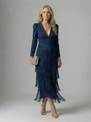 Noren | Fringe Layer Midi Dress