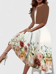 Aurora – Blossom Elegance Midi Dress